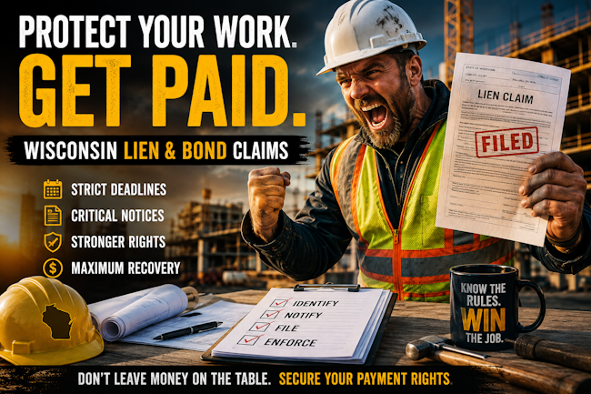 Wisconsin Construction Lien and Bond Claim Deadlines - Masterclass