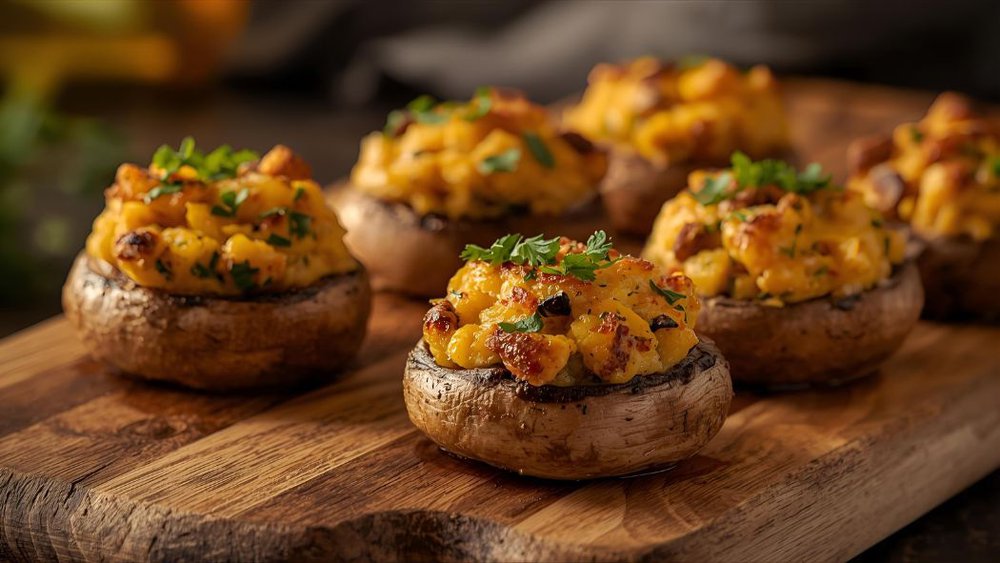 Gevulde Paddenstoelen met Miso-Boter