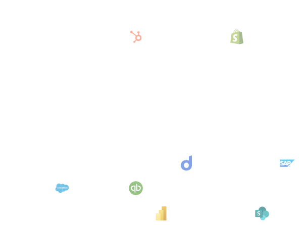 Logos of connected business systems