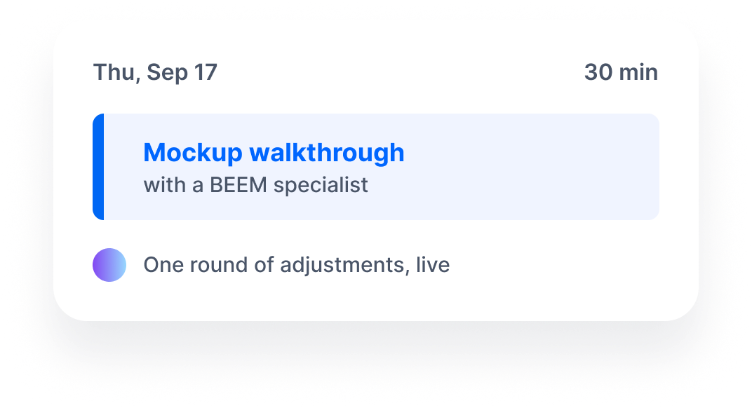 A booked walkthrough call with a pen adjustment