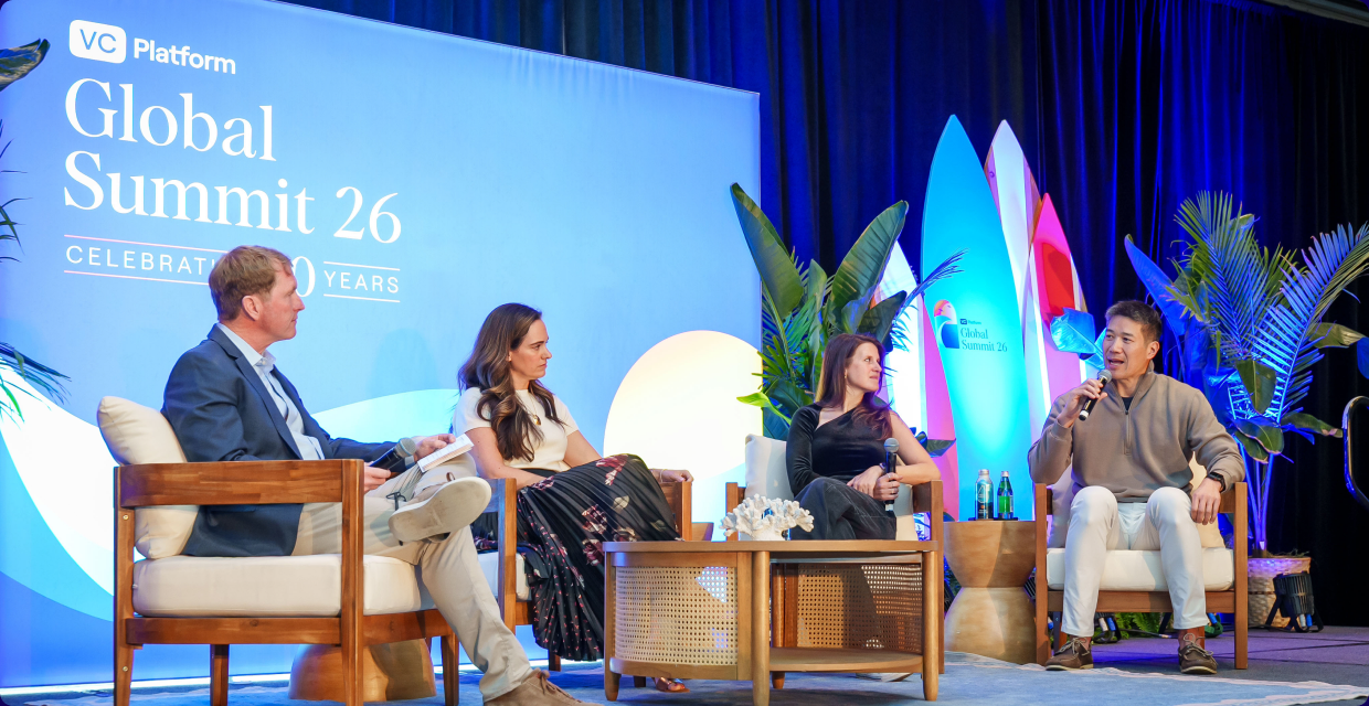 Panel discussion on stage at the VC Platform Global Summit