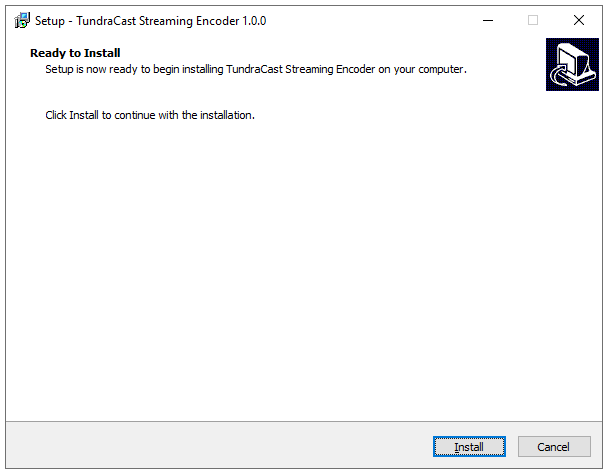 Windows Setup wizard Ready to Install screen with Install and Cancel buttons.
