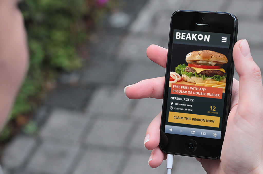 Mockup of the Beakon mobile app