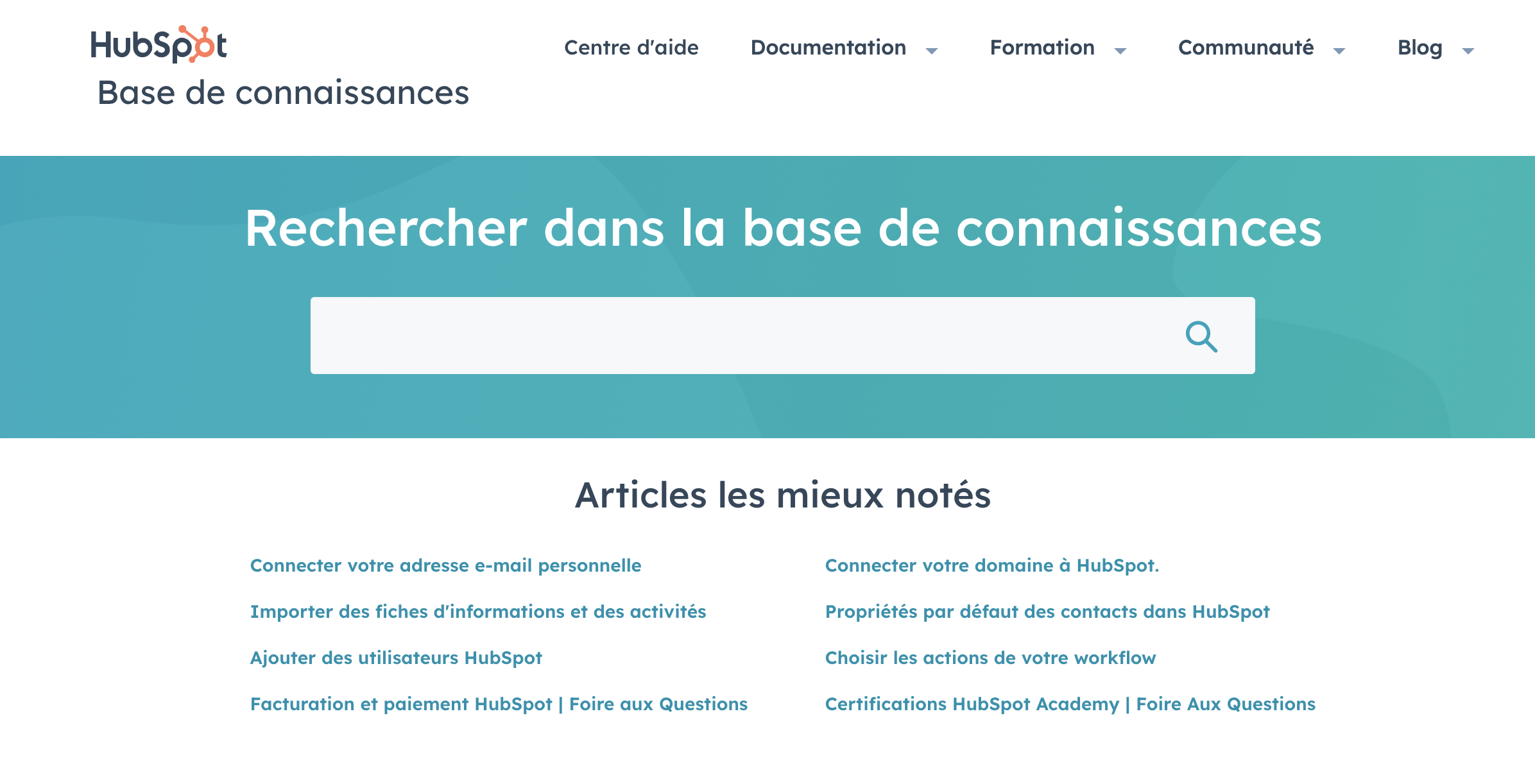 base de connaissance hubspot