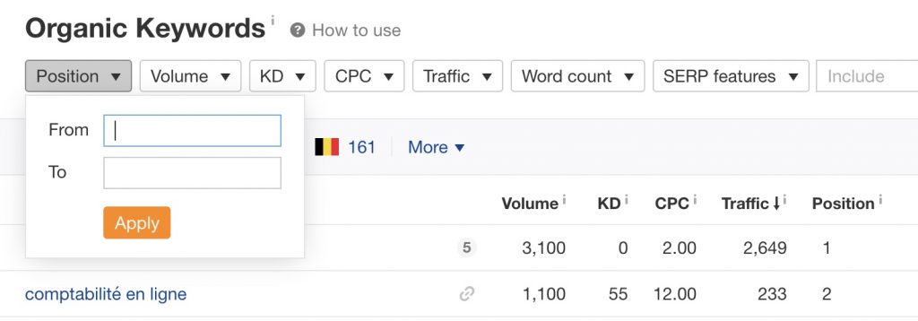 Rédaction SEO : arhefs, l'outil pour connaître les mots-clés les plus performants de ses concurrents.