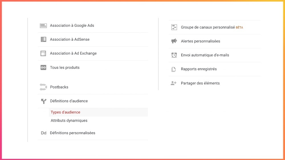 Les étapes pour créer ses liste de remarketing sur Google Analytics.