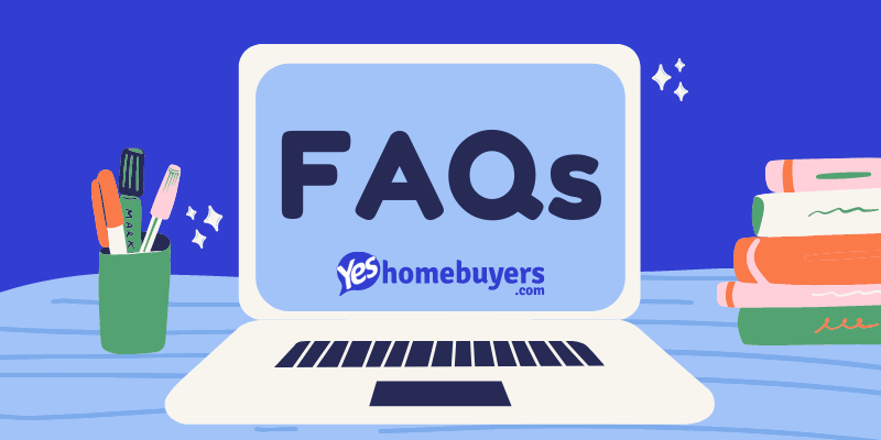 Image of the word FAQs on a laptop screen