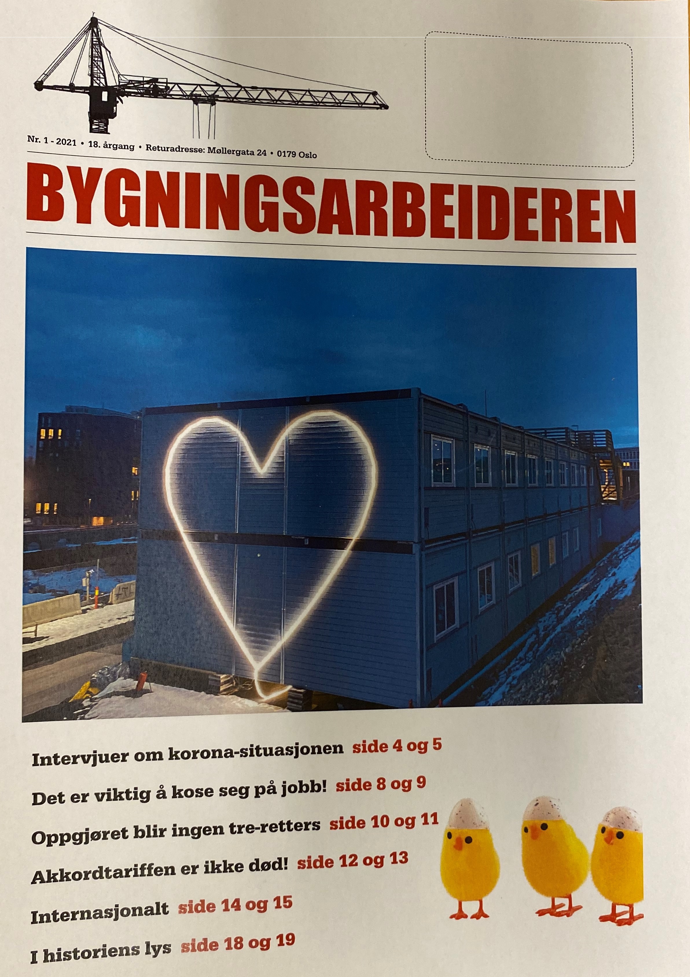 Nytt nummer av Bygningsarbeideren