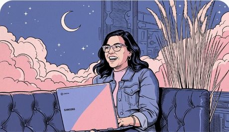 Recruiter reviewing candidates on her laptop