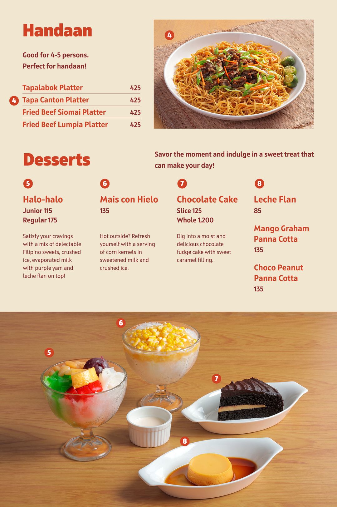 Tapa King Menu