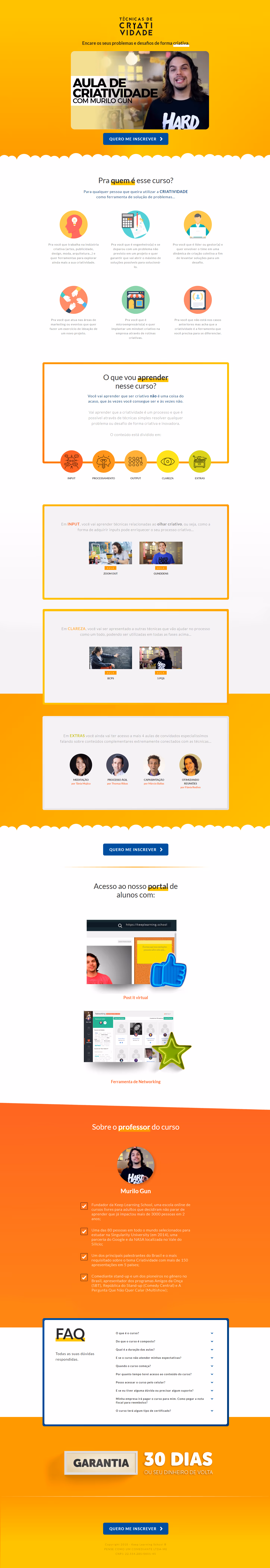 tecnicas de criatividade pagina de vendas