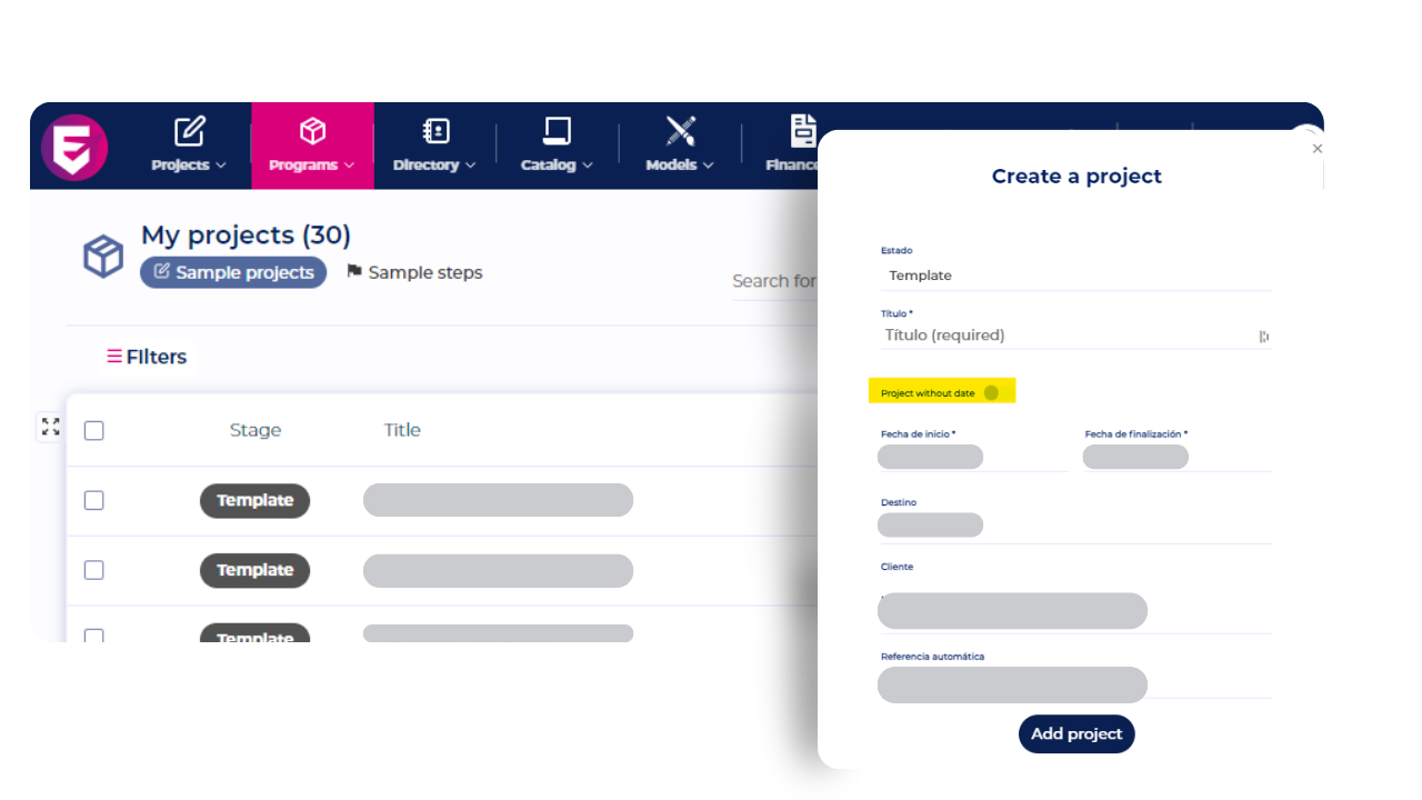 Project templates (Catalog)