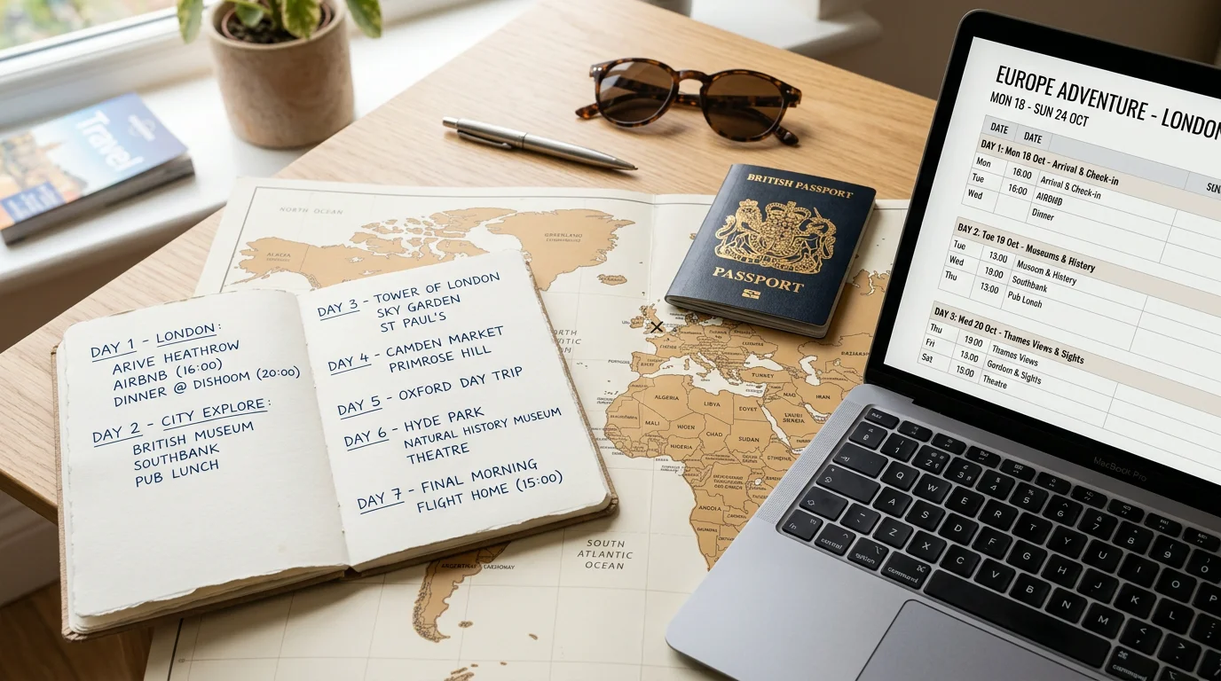 Un esempio completo di itinerario di viaggio con modelli