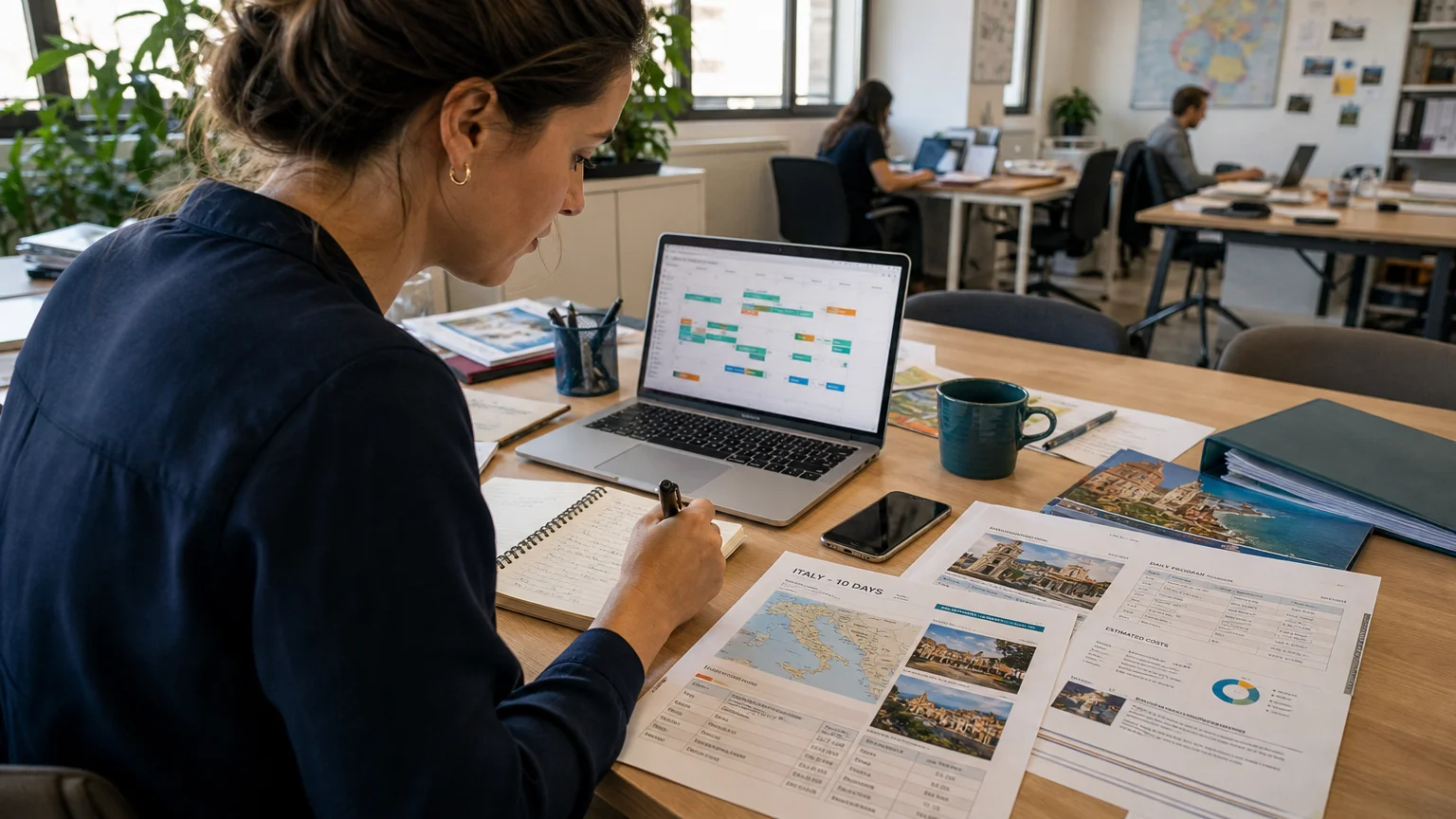 Tour operator comparing booking and itinerary planning tools