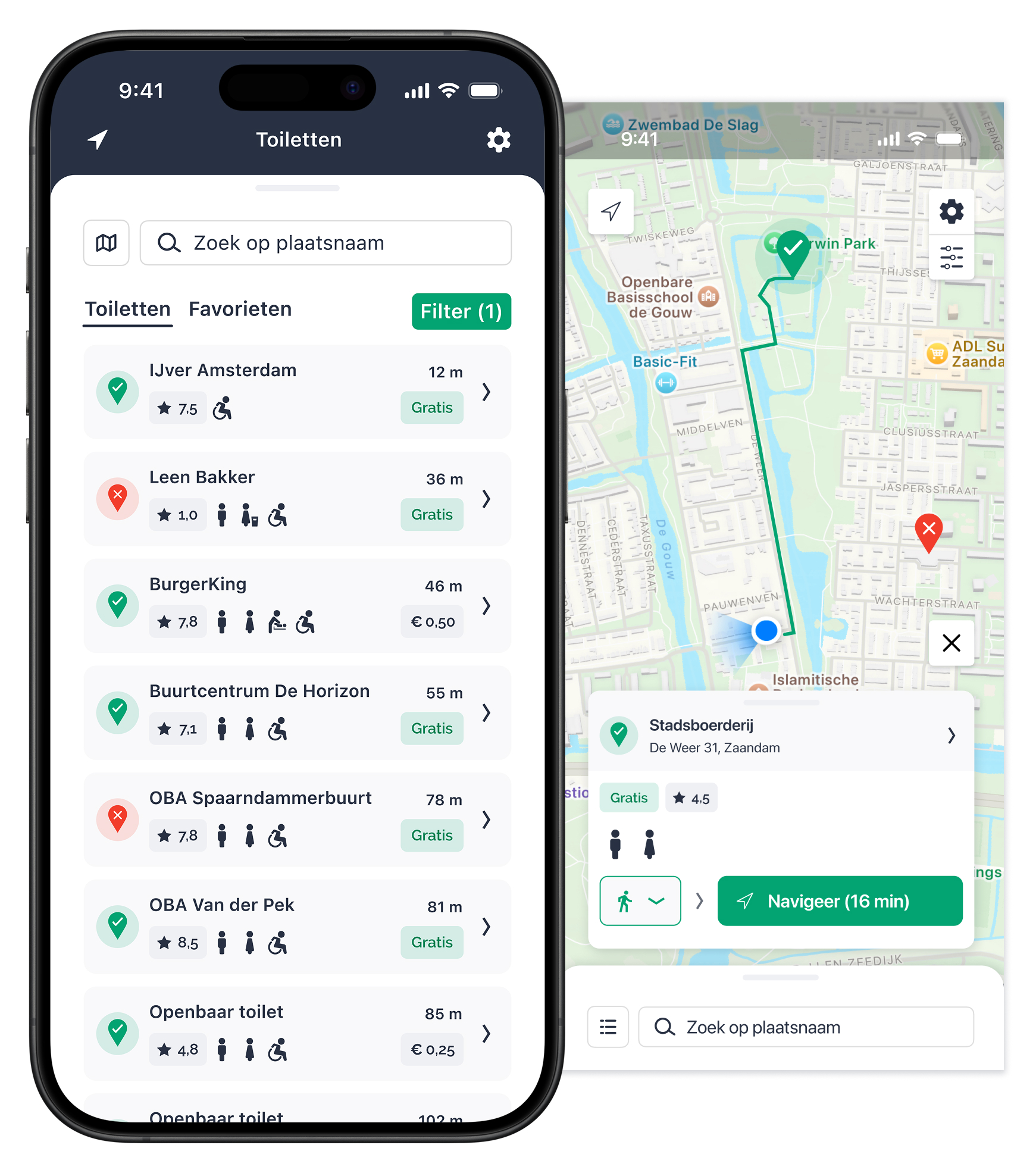 HogeNood app schermen 