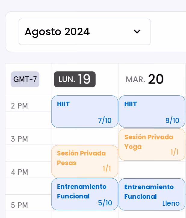 A yoga activities calendar