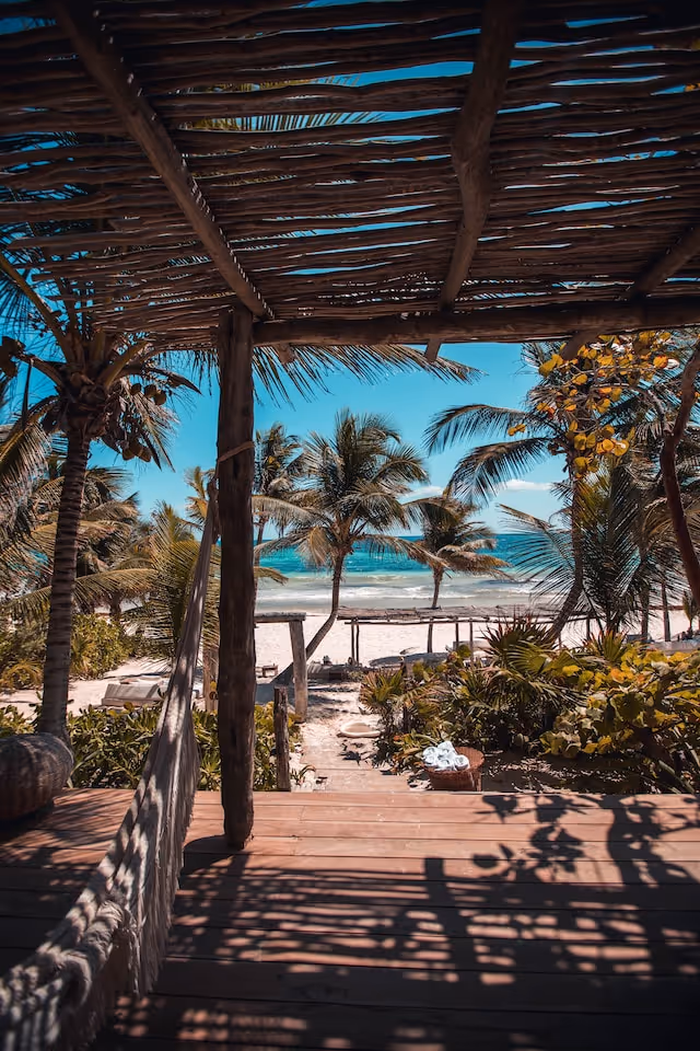 A tropical beach in Tulum