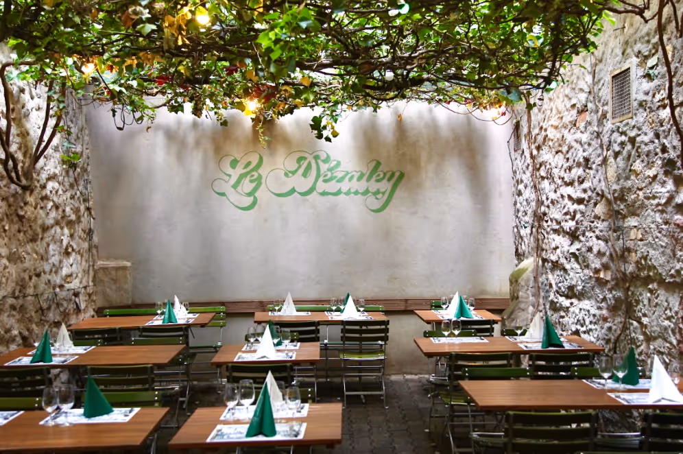 Classic cheese fondue served in a caquelon at Le Dézaley, Zurich.