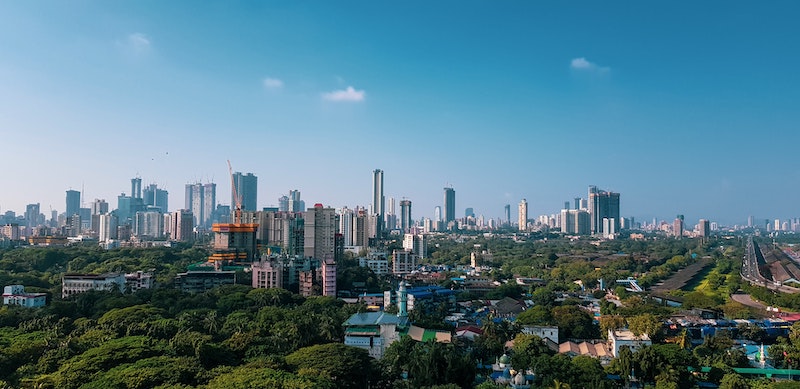 Skyline of the city of Mumbai, India