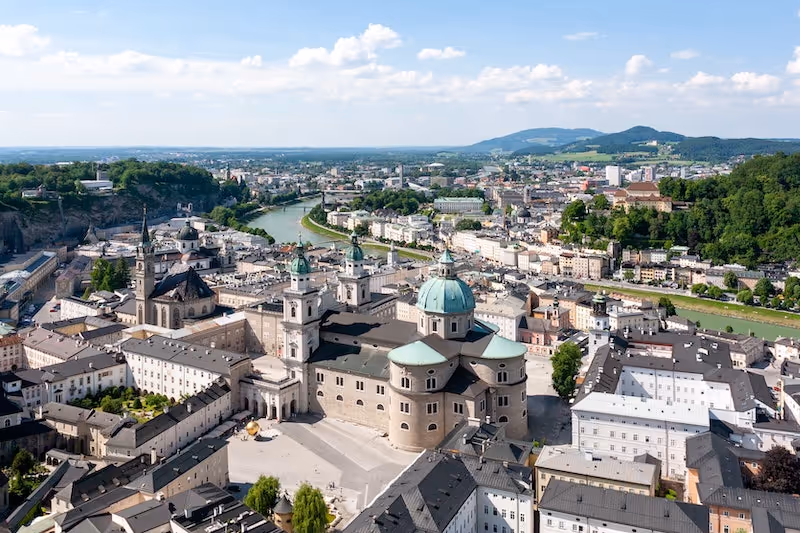 Aerial view of Salzburg, Austria