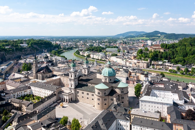 Aerial view of Salzburg, Austria