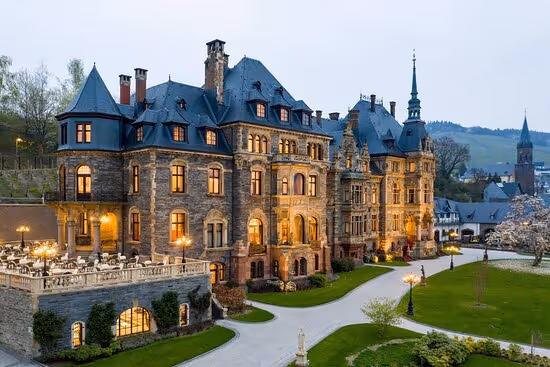 Schloss Lieser castle hotel on the Moselle River with Belle Époque facade