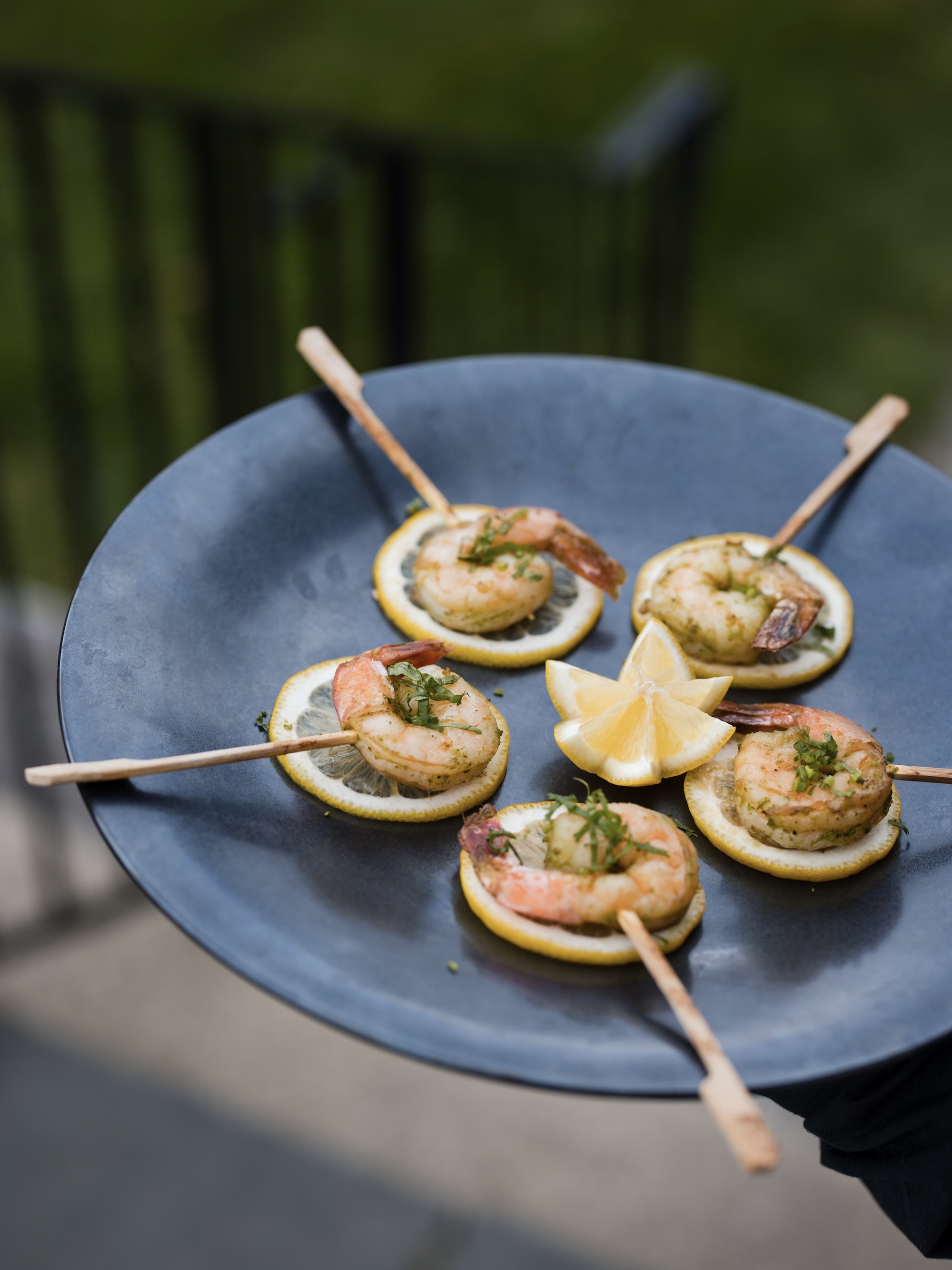 Summer rolls butlered to guests at Pomme Radnor for cocktail hour