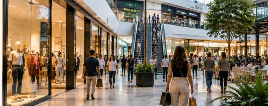 Consumidores recorren un moderno espacio comercial de Asunción, reflejo de la nueva competencia del retail paraguayo.