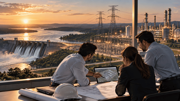 Conceptual illustration of energy, power infrastructure and industrial investment in Paraguay
