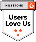 G2 Milestone Users Love Us badge