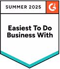 G2 Summer 2025 Easiest To Do Business With badge
