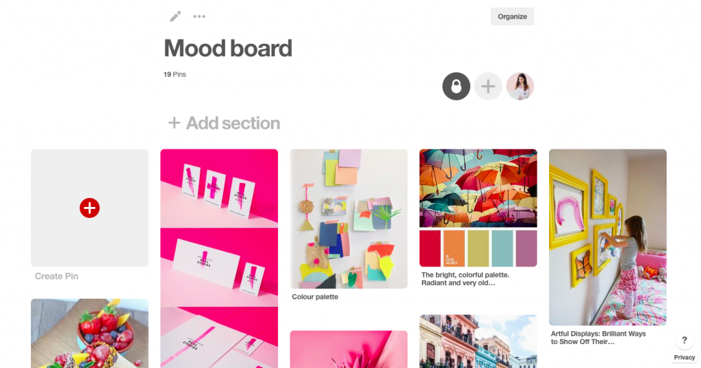 create a mood board using Canva