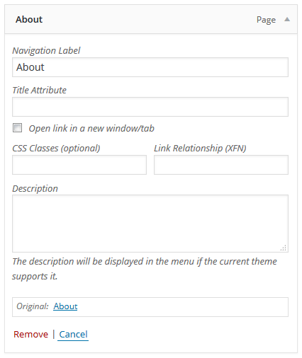 customize Wordpress menu