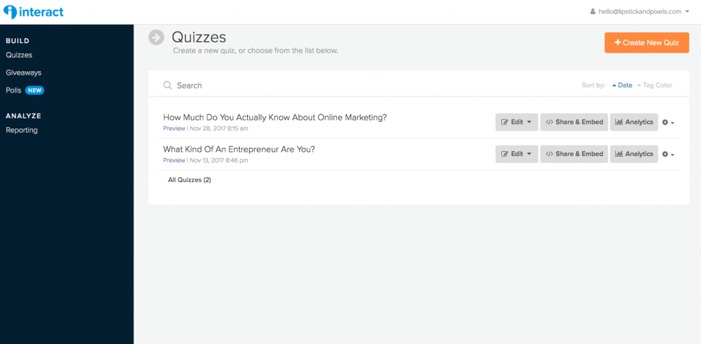 Boost your email list using quizzes