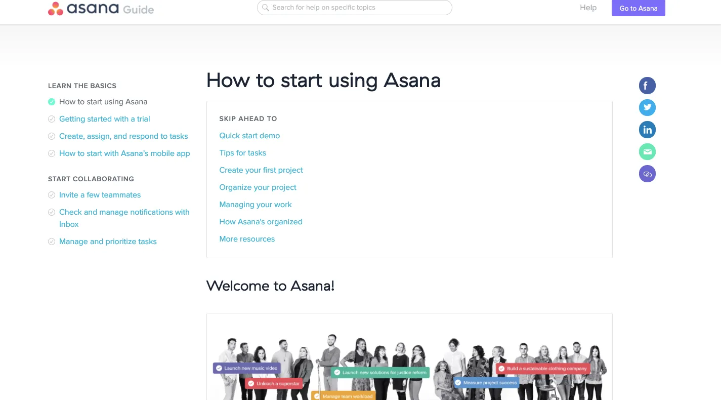 Asana Knowledge base