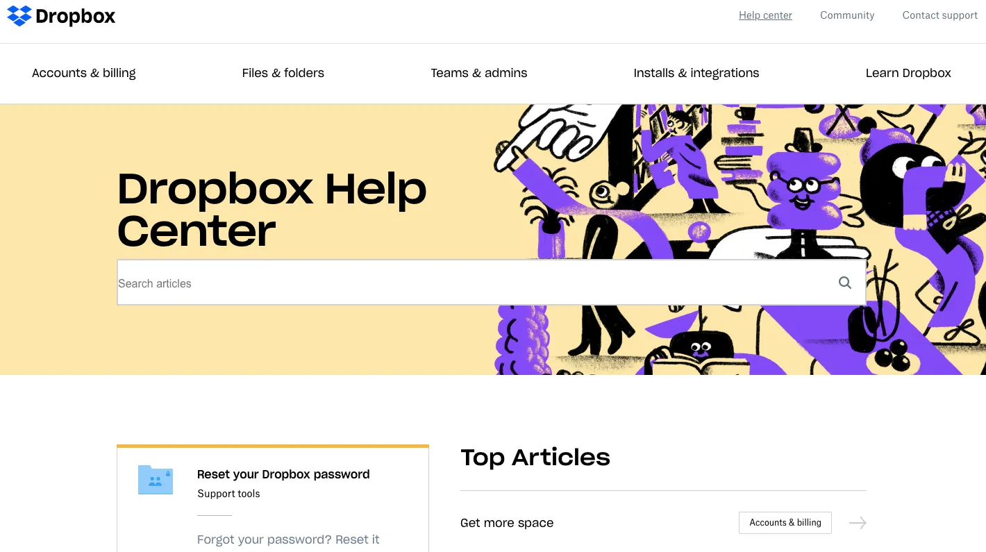 Dropbox knowledge base