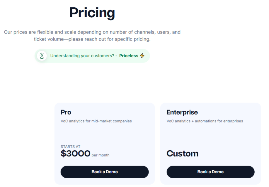 SentiSum pricing plan