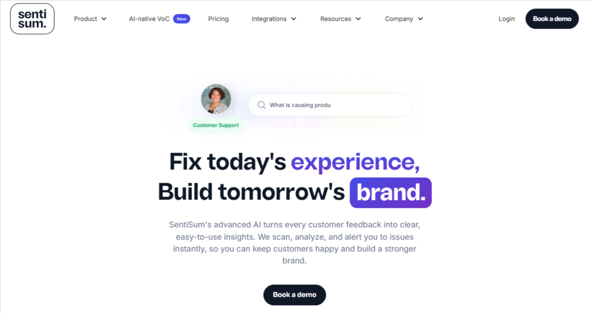 Sentisum homepage