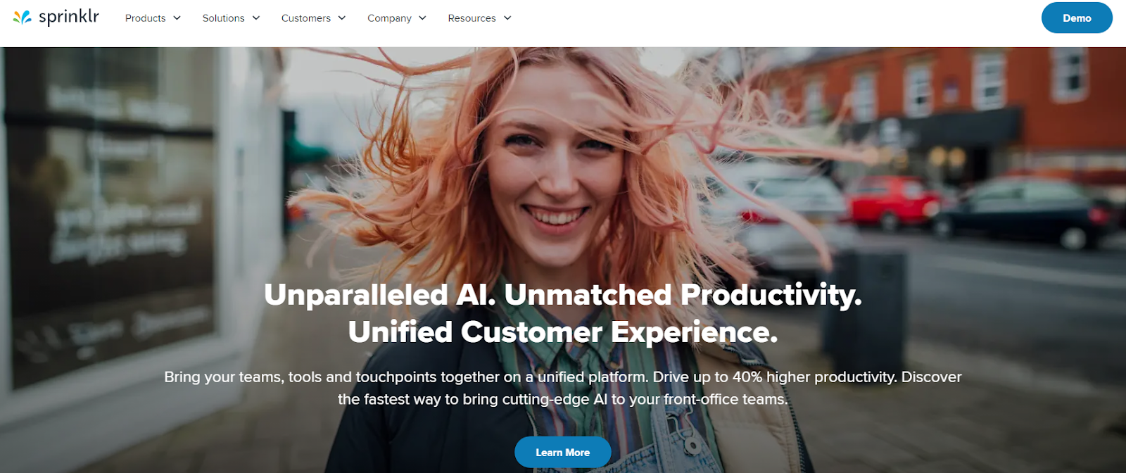 Sprinklr homepage