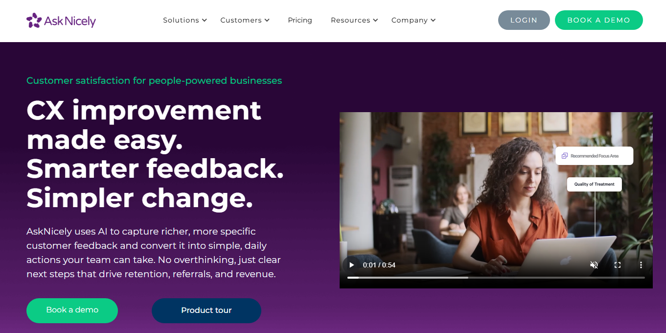 AskNicely homepage