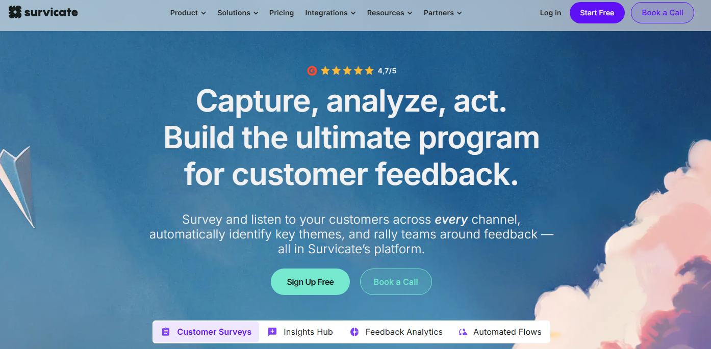 Survicate homepage