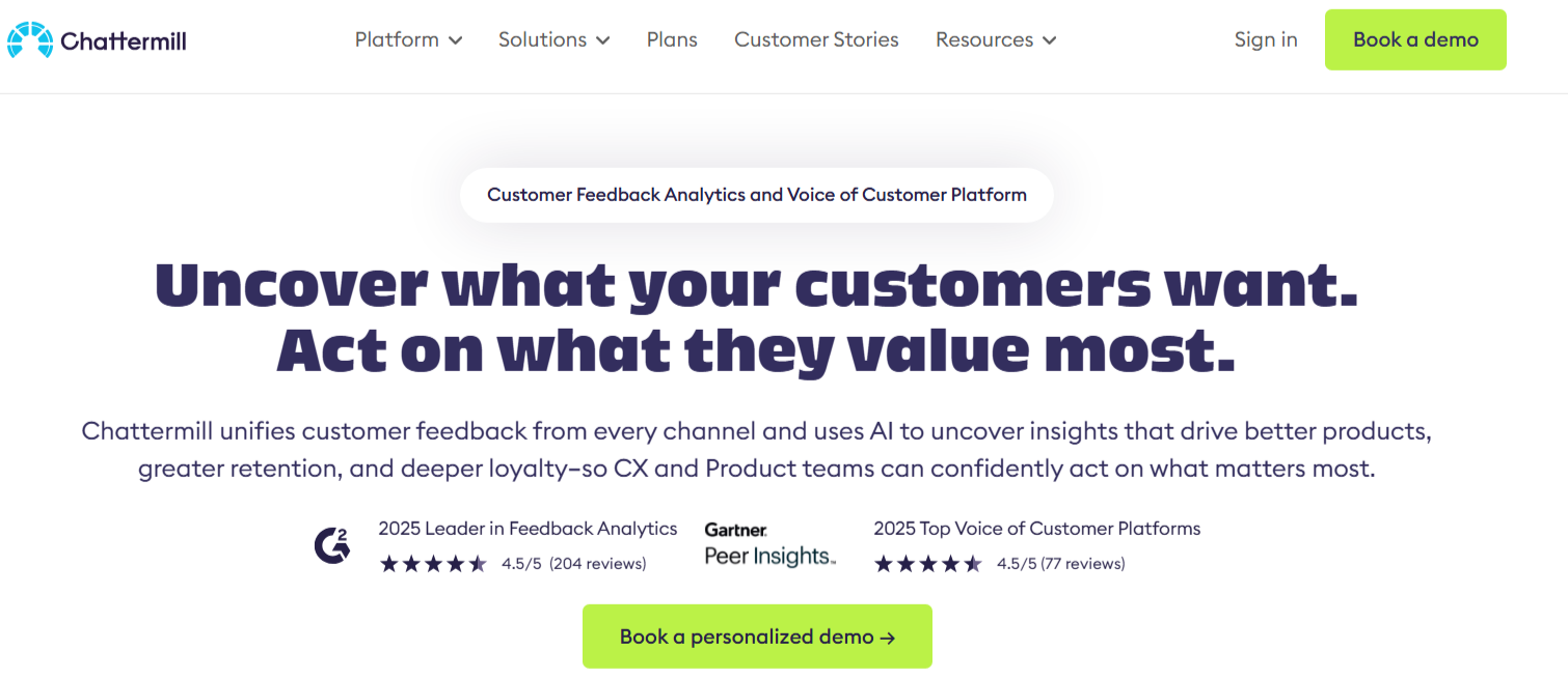 Chattermill homepage