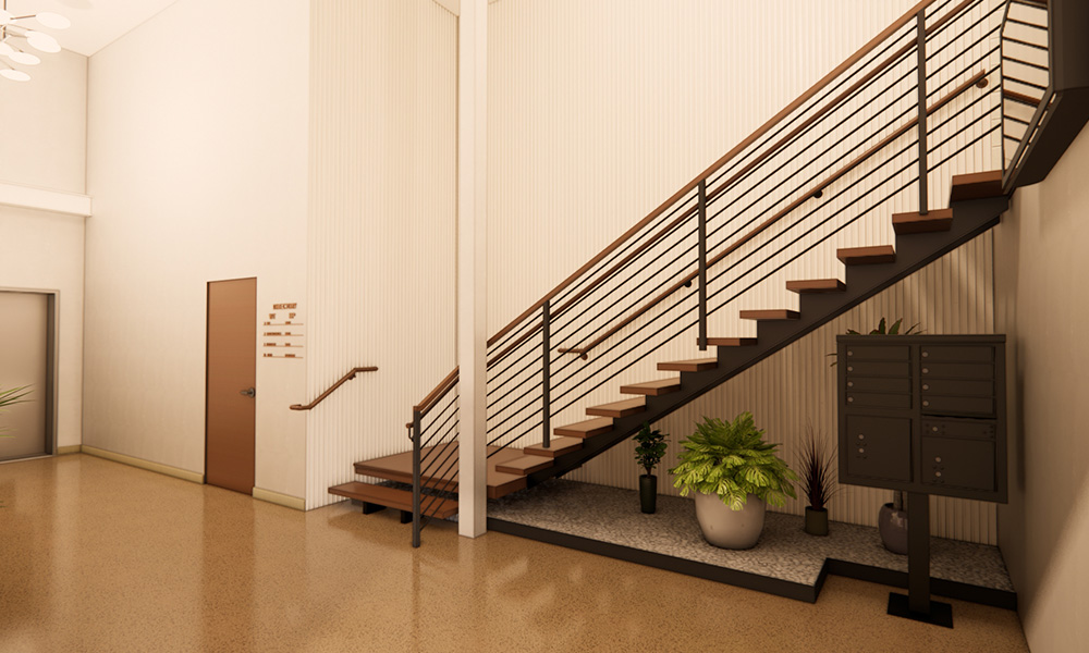 WT Grant Render first floor lobby fayetteville side