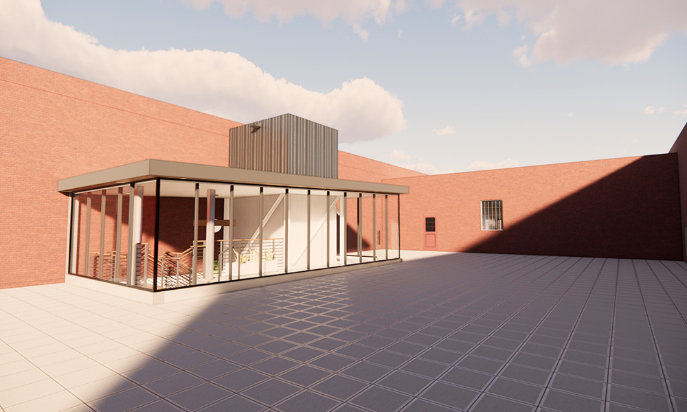 WT Grant Render roof fayetteville side