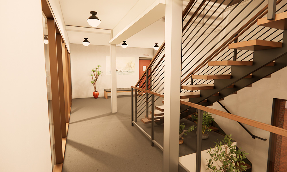 WT Grant Render second floor lobby