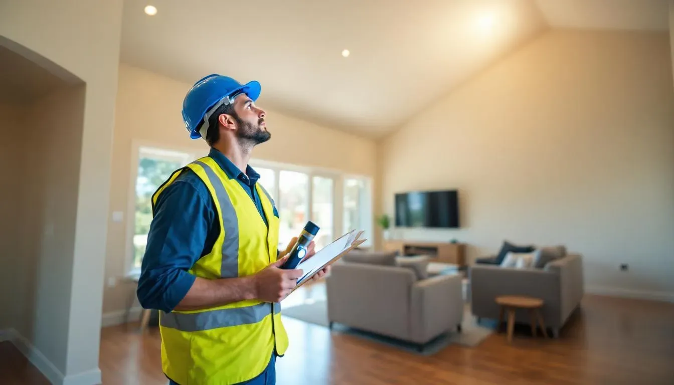 In this image, a professional appraiser is conducting a home inspection, carefully examining the property details and taking notes for the appraisal report. The scene highlights the importance of the home appraisal process in determining the appraised value for mortgage lenders and real estate transactions.