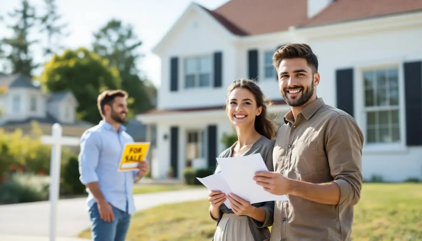 An image illustrating the concept of a mortgage down payment, featuring a calculator, a house icon, and a stack of coins, representing the down payment amount necessary for purchasing a home. The visual emphasizes the importance of understanding the minimum down payment, as well as how it affects monthly payments and overall mortgage costs.