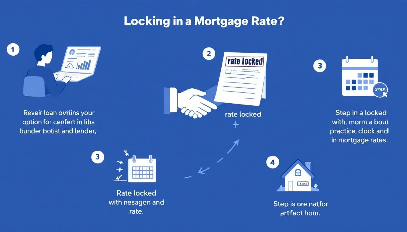 The image depicts a visual representation of the risks associated with mortgage rate locks, highlighting key concepts such as interest rates, rate lock periods, and the potential consequences when a rate lock expires. It emphasizes the importance of understanding mortgage rate locks for securing favorable mortgage interest rates and avoiding higher payments.