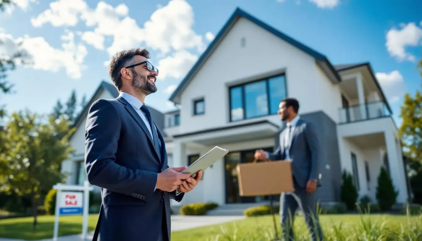 A homebuyer is calculating their monthly mortgage payment using a mortgage calculator, considering factors such as the loan amount, interest rate, and down payment. The image conveys the importance of understanding monthly payments, property taxes, and private mortgage insurance in the home buying process.