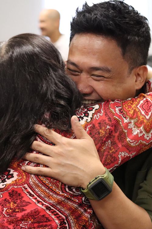 Welcome hug at The Lighthouse Centre in Brussels